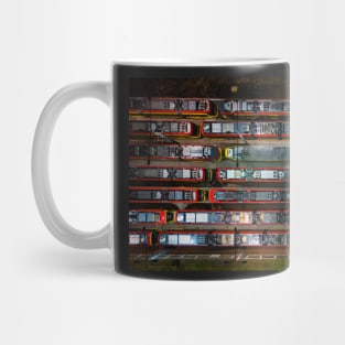 Night aerial view of tram depot Mug